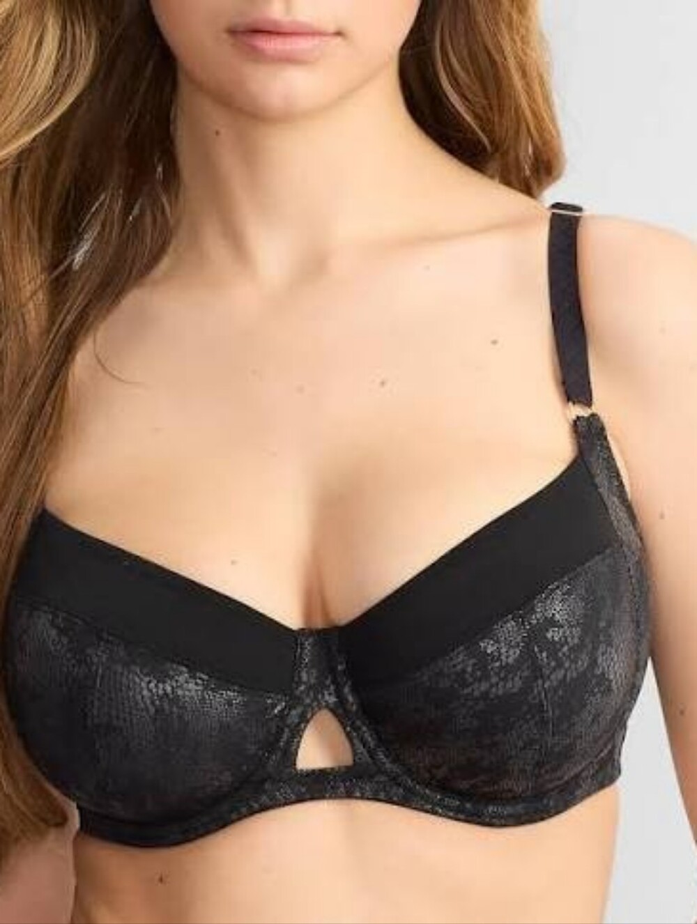 NWT Bare Necessities Shimmery Black Unlined Bra, Size 32G